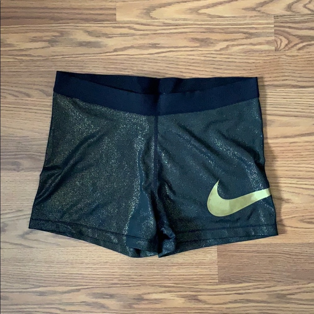 Gold Nike Pro Dri-Fit Shorts
